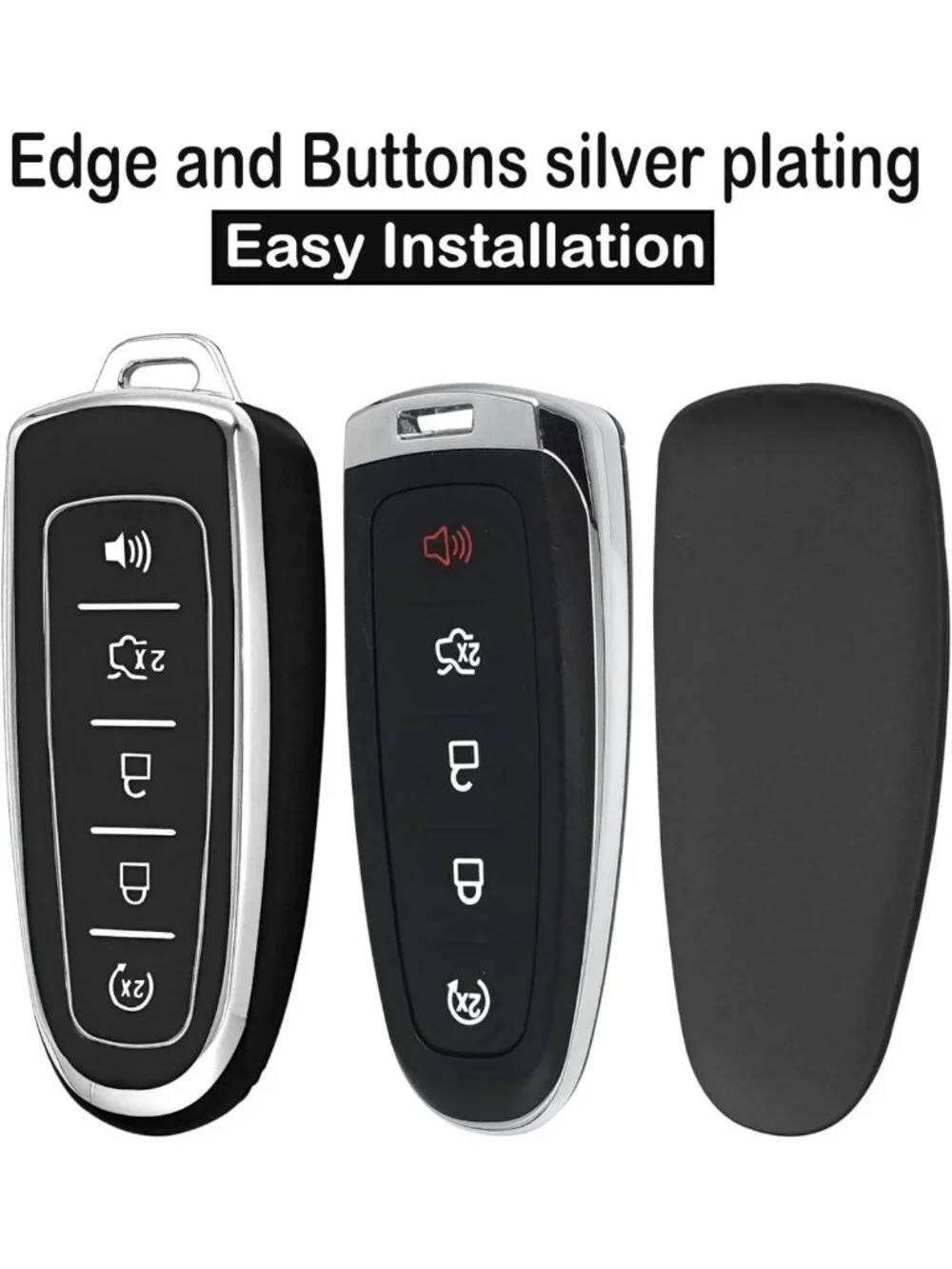 Soft TPU Key Fob Cover with Keychain - 5 Button Protection Case for Ford Models